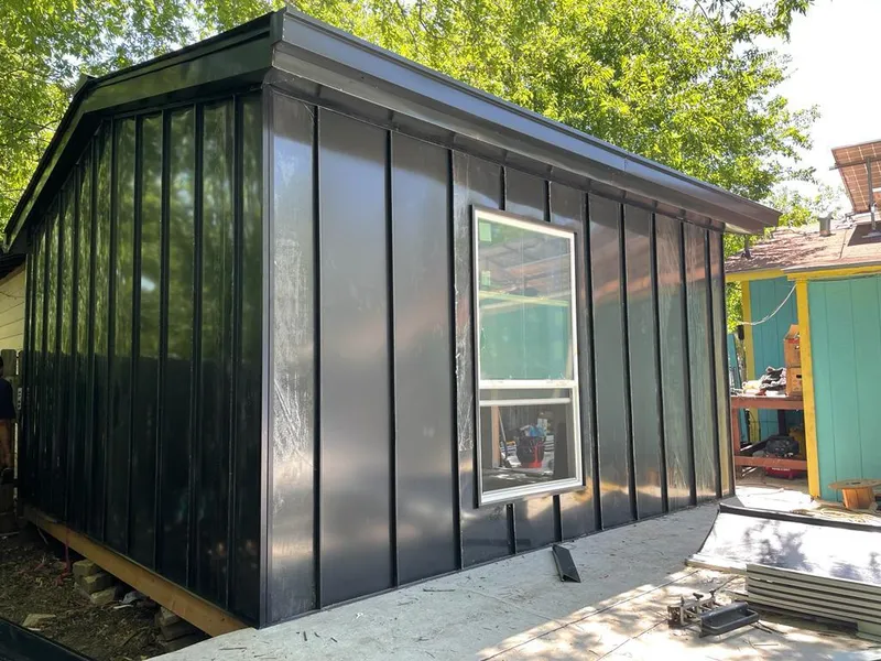 Black standing seam metal wall panels for Metal Roof Installation in Happy Valley